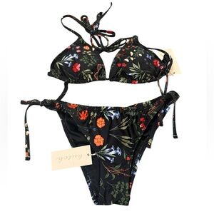 NWT Hutch Black Floral Bikini Set